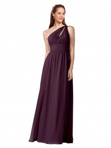 Chiffon One Shoulder Long Floor Length Sleeveless Bridesmaid Dress Norwich