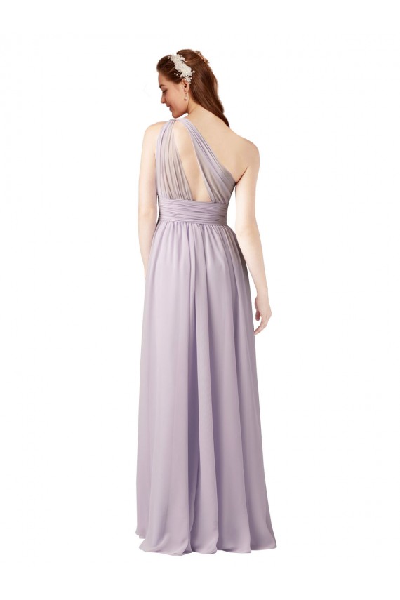 Chiffon One Shoulder Long Floor Length Sleeveless Bridesmaid Dress Norwich
