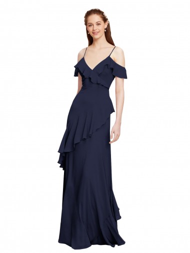 Chiffon Off the Shoulder Long Sleeveless Formal Dresses / Bridesmaid Dresses Norwich