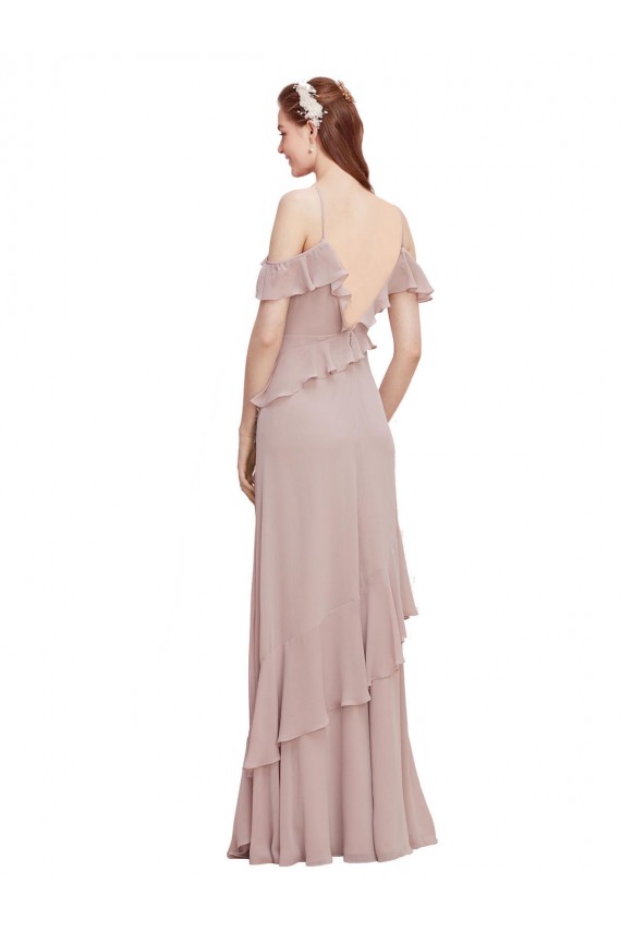 Chiffon Off the Shoulder Long Sleeveless Formal Dresses / Bridesmaid Dresses Norwich