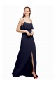 V-Back Chiffon Spaghetti Straps Long Floor Length Sleeveless Bridesmaid Dress Norwich