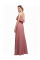 V-Back Chiffon Spaghetti Straps Long Floor Length Sleeveless Bridesmaid Dress Norwich