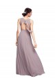 Open Back Chiffon V-Neck Long Sleeveless Wedding Guest Dress Norwich
