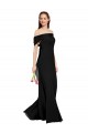 Black Soft Chiffon Off the Shoulder Long Sleeveless Prom Dress / Bridesmaid Dress Norwich