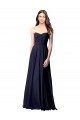 Open Back Dark Navy Soft Chiffon Sweetheart Long Sleeveless Evening Dress / Bridesmaid Dress Norwich