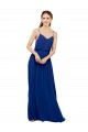 Royal Blue Chiffon Spaghetti Straps Long Sleeveless Bridesmaid Dress / Evening Dress Norwich