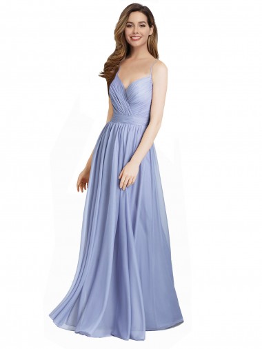 Open Back Chiffon & Lace Sweetheart Long Sleeveless Bridesmaid Dress / Evening Dress Norwich