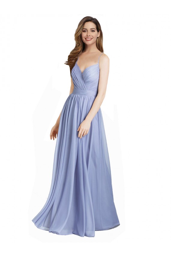 Open Back Chiffon & Lace Sweetheart Long Sleeveless Bridesmaid Dress / Evening Dress Norwich