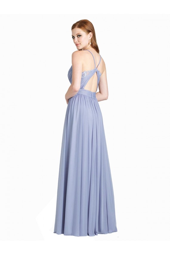Open Back Chiffon & Lace Sweetheart Long Sleeveless Bridesmaid Dress / Evening Dress Norwich