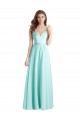 V-Back Soft Chiffon & Satin V-Neck Long Sleeveless Bridesmaid Dress Norwich