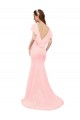 V-Back Pink Soft Chiffon V-Neck Long Flutter Sleeves Bridesmaid Dress Norwich