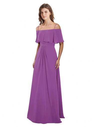 Dahlia Soft Chiffon Off the Shoulder Long Flutter Sleeves Bridesmaid Dress Norwich