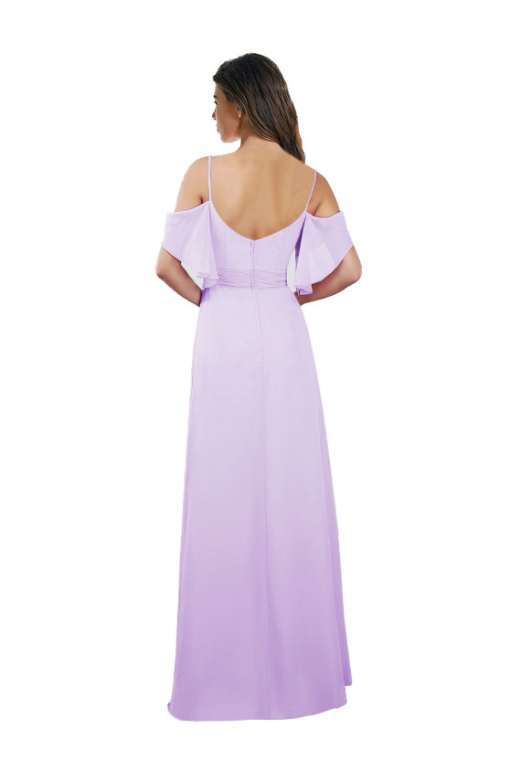 Soft Chiffon Off the Shoulder Long Cold Shoulder Formal Dress / Bridesmaid Dress Norwich