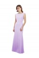 Open Back Soft Chiffon Round Neck Long Cap Sleeves Bridesmaid Dress Norwich