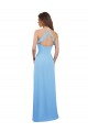 Keyhole Back Periwinkle Soft Chiffon Spaghetti Straps Long Sleeveless Bridesmaid Dress Norwich