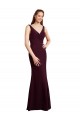 V-Back Burgundy Gold Soft Chiffon V-Neck Long Sleeveless Bridesmaid Dress Norwich