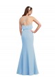 Open Back Light Sky Blue Soft Chiffon Spaghetti Straps Long Sleeveless Bridesmaid Dress Norwich