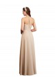 Low Back Champagne Soft Chiffon Halter Neck Long Sleeveless Bridesmaid Dress Norwich