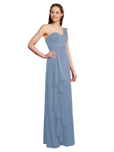 Chiffon One Shoulder Long Sleeveless Formal Dress / Bridesmaid Dress Norwich