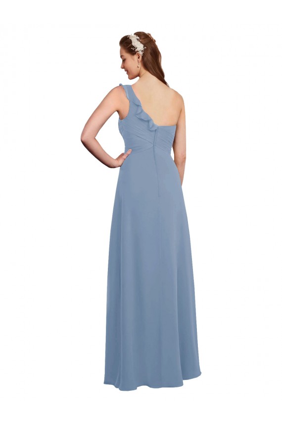 Chiffon One Shoulder Long Sleeveless Formal Dress / Bridesmaid Dress Norwich