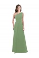 Seagrass Soft Chiffon One Shoulder Long Sleeveless Bridesmaid Dress Norwich