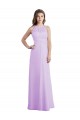 Keyhole Back Soft Chiffon Halter Neck Long Sleeveless Bridesmaid Dress / Formal Dress Norwich