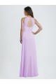 Keyhole Back Soft Chiffon Halter Neck Long Sleeveless Bridesmaid Dress / Formal Dress Norwich