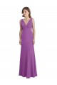 Low Back Dahlia Soft Chiffon V-Neck Long Sleeveless Bridesmaid Dress Norwich