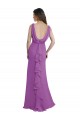 Low Back Dahlia Soft Chiffon V-Neck Long Sleeveless Bridesmaid Dress Norwich
