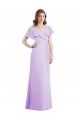 V-Back Soft Chiffon V-Neck Long Cold Shoulder Bridesmaid Dresses Norwich
