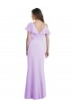 V-Back Soft Chiffon V-Neck Long Cold Shoulder Bridesmaid Dresses Norwich
