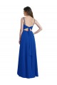Open Back Royal Blue Soft Chiffon Spaghetti Straps Long Sleeveless High Low Bridesmaid Dress Norwich