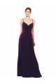 Open Back Grape Soft Chiffon Spaghetti Straps Long Sleeveless Formal Dress / Bridesmaid Dress Norwich