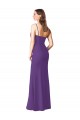 Low Back Plum Purple Soft Chiffon Sweetheart Long Sleeveless Bridesmaid Dress Norwich