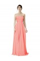 Peach Soft Chiffon Strapless Long Sleeveless Bridesmaid Dress Norwich
