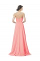 Peach Soft Chiffon Strapless Long Sleeveless Bridesmaid Dress Norwich