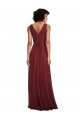 V-Back A-Line Soft Chiffon V-Neck Long Sleeveless Bridesmaid Dress Norwich