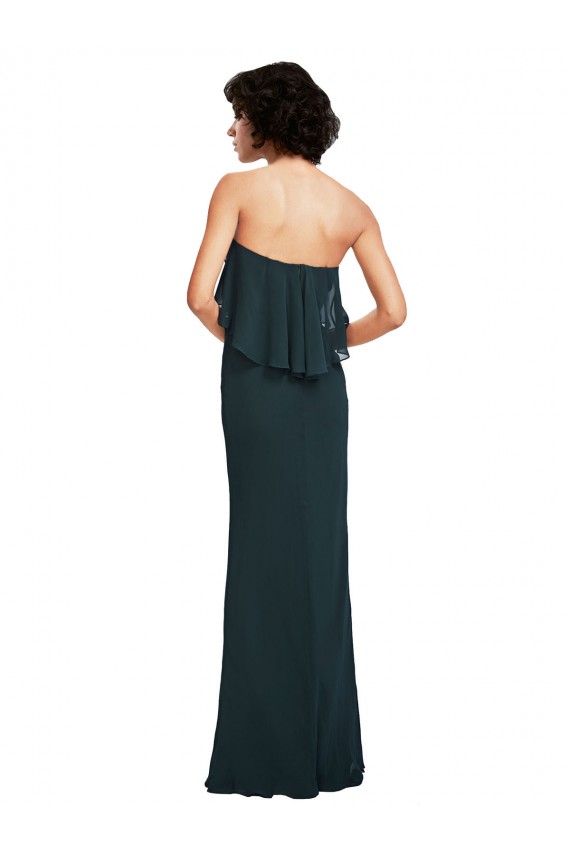 Black Soft Chiffon Sweetheart Long Sleeveless Bridesmaid Dress Norwich