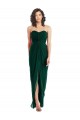 Low Back Ever Green Soft Chiffon Sweetheart Long Sleeveless Bridesmaid Dress Norwich