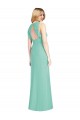 Open Back Soft Chiffon Jewel Neck Long Sleeveless Bridesmaid Dress Norwich