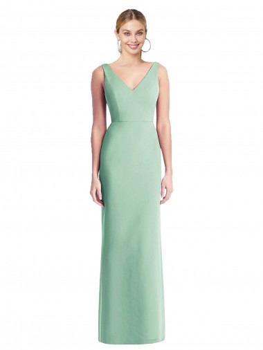 Tie Back Soft Chiffon V-Neck Long Sleeveless Bridesmaid Dress Norwich