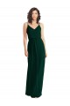 Low Back Soft Chiffon V-Neck Long Sleeveless Semi Formal Evening Dress / Bridesmaid Dress Norwich