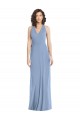 Open Back Dusty Blue Soft Chiffon Halter Neck Long Sleeveless Formal Evening Gown / Bridesmaid Dress Norwich