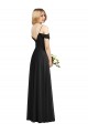 Black Soft Chiffon Spaghetti Straps Long Cold Shoulder Semi Formal Evening Dress / Bridesmaid Dress Norwich