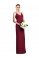 Burgundy Soft Chiffon V-Neck Long Sleeveless Formal Dress / Bridesmaid Dress Norwich