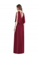 Tie Back Soft Chiffon V-Neck Long Sleeveless Semi Formal Evening Dress / Bridesmaid Dress Norwich