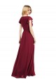 Lxue Chiffon V-Neck Long Flutter Sleeves Bridesmaid Dress Norwich