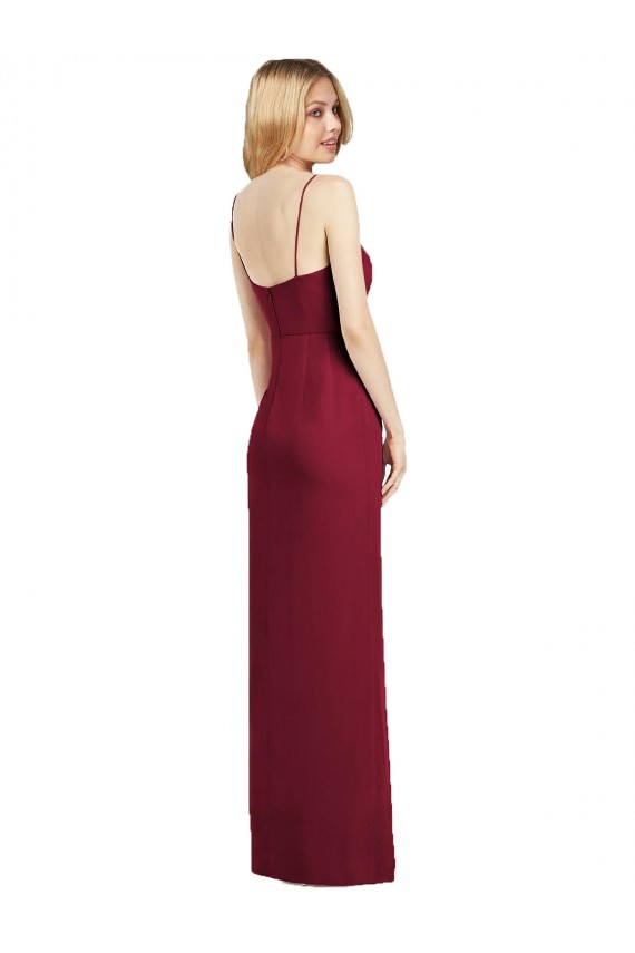 Coral Soft Chiffon Spaghetti Straps Long Sleeveless Formal Dress / Bridesmaid Dress Norwich