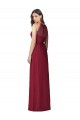 Burgundy Soft Chiffon Halter Neck Long Sleeveless Bridesmaid Dress Norwich