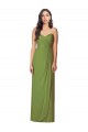 Olive Green Soft Chiffon Sweetheart Long Sleeveless Bridesmaid Dress Norwich